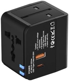 Universal Travel Adapter, International Power Plug Adapter, 1500W, 1000MA, with 2 USB-A Ports, All-in-One International Charger for USA EU UK AUS (NW606-1, Black) - Image 8