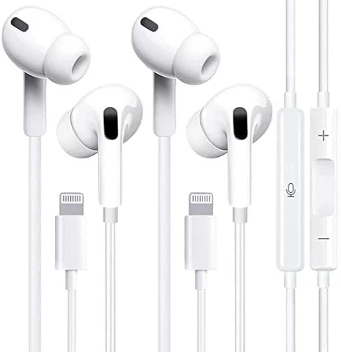 Earbuds Wired Headphones, Wired Earphones Lossless Sound Quality, Earbuds for Clear Calls, Built-in Microphone Noise Reduction Headphones Compatible with iPhone 14/13/12/11 Pro/Max/X/8 (2 Pack)