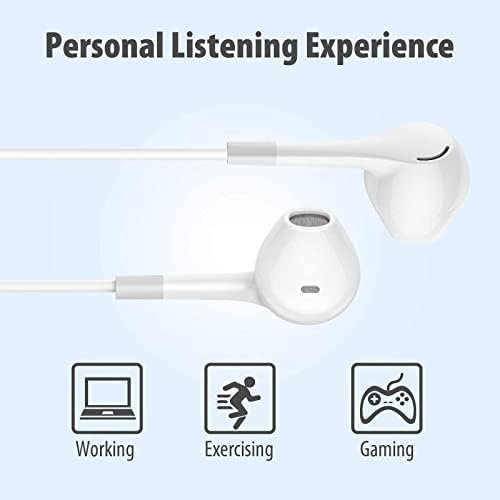 Earbuds Headphones 5 in One Pack, Wired Earbud with Heavy Bass Stereo Noise Blocking, Microphone, Compatible with iPhone, Android Phones, Laptops, Computers, iPad or Any Device with 3.5mm Interface - Image 5