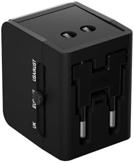 Universal Travel Adapter, International Power Plug Adapter, 1500W, 1000MA, with 2 USB-A Ports, All-in-One International Charger for USA EU UK AUS (NW606-1, Black) - Image 9