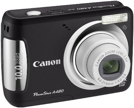 Canon PowerShot A480 10 MP Digital Camera with 3.3x Optical Zoom and 2.5-inch LCD (Black) (Renewed) - Image 2