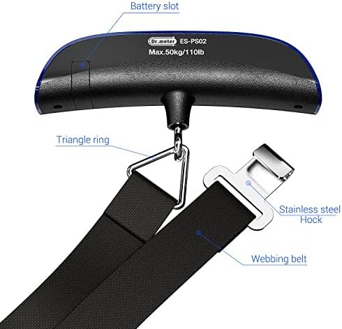 Dr.meter PS02 Luggage Scale, Black+Blue - Image 7