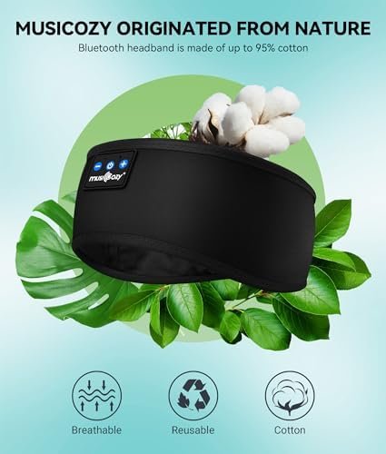 MUSICOZY Sleep Headphones Bluetooth 5.2 Headband, Sports Wireless Earphones Sweat Resistant Earbuds with Ultra-Thin HD Stereo Speaker for Workout Running Cool Gadgets Unique Gifts - Image 5