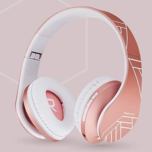 PowerLocus Bluetooth Over-Ear Headphones, Wireless Stereo Foldable Headphones Wireless and Wired Headsets with Built-in Mic, Micro SD/TF, FM for iPhone/Samsung/iPad/PC (Rose Gold) - Image 3