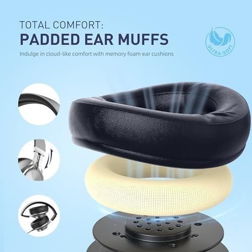 AILIHEN Headphones Wired with Microphone & Volume Control, Over-Ear Foldable Noise Isolation Headsets 3.5mm for Teens Adult (Grey) - Image 3