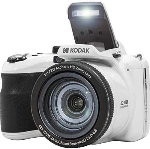 Kodak PIXPRO AZ425 20MP Digital Camera 42X Optical Zoom 24mm Wide Angle Lens 1080P Full HD Video Optical Image Stabilization 3" LCD Vlogging Camera (White) + 64GB Card + Case + Tripod + Bundle - Image 4