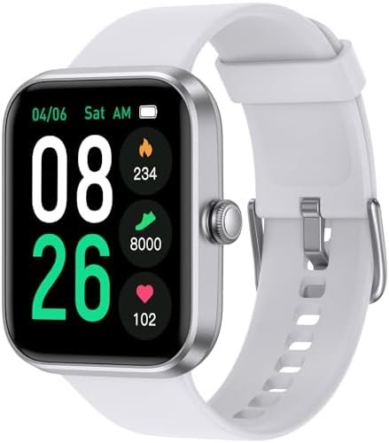 Smart Watch, Fitness Tracker Watch with Heart Rate Monitor, SpO2, Sleep Tracker, 45mm Fitness Watch IP68 Waterproof Smartwatch for Women Men Step Counter Pedometer for iOS and Android Phones