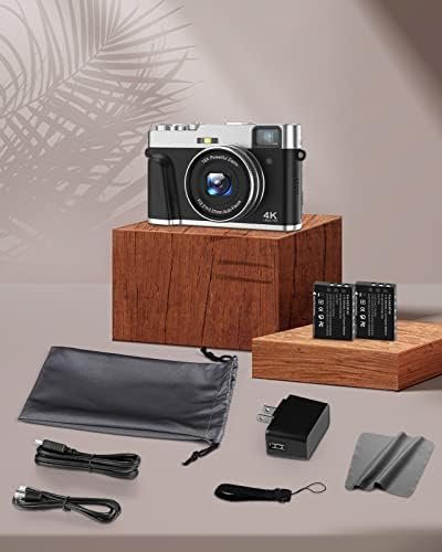 NEZINI 4K Digital Camera,Auto Focus 48MP Vlogging Camera for YouTube and Anti-Shake Video Camera with Viewfinder Flash & Dial,16X Zoom Travel Portable Digital Camera with 32GB Card,2 Batteries (Black) - Image 9