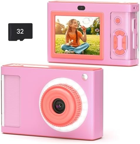 Digital Camera, FHD 1080P 48MP Camera with 8X Zoom and Dual Camera, Compact Kids Camera with 32GB TF Card, Christmas Birthday Toy Gifts for Beginner, Student, Children, Teen, Boys and Girls