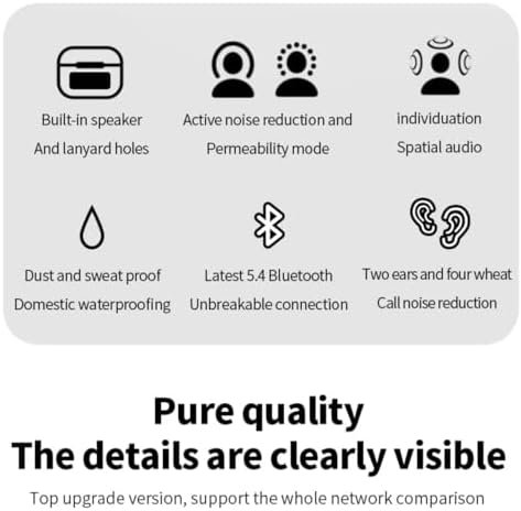 White Earbuds Dare to Listen Touch Screen Control Earbuds Tour Pro 2 Z50 Pro Ear Buds Headphones 360 Stereo with Noise Cancellation (White) - Image 5