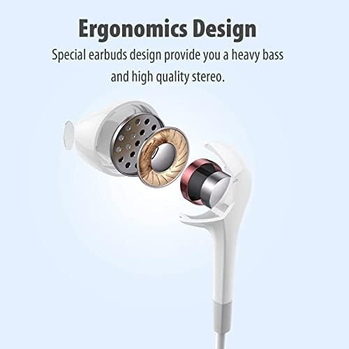Earbuds Headphones 5 in One Pack, Wired Earbud with Heavy Bass Stereo Noise Blocking, Microphone, Compatible with iPhone, Android Phones, Laptops, Computers, iPad or Any Device with 3.5mm Interface - Image 4