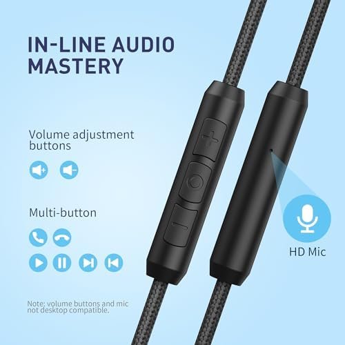 AILIHEN Headphones Wired with Microphone & Volume Control, Over-Ear Foldable Noise Isolation Headsets 3.5mm for Teens Adult (Grey) - Image 6