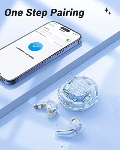 ACEFAST Wireless Earphones Bluetooth 5.3 Headphones LED Power Display Mini Crystal in-Ear Earbuds with Wireless Charging Case Touch Control Built-in Mic Headphone for Sports Waterproof Earphone - Image 5