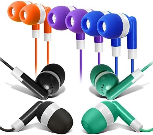 Bulk Earbuds Headphones 100 Pack Earphones Wholesale Classroom Ear Buds Kids Bulk Headphones Mixed 5 Assorted Colors Earbuds for Schools, Libraries, Hospitals (Mixed-Color) - Image 3