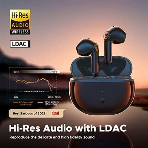 SoundPEATS True Wireless Earbuds, Air3 Deluxe HS Bluetooth 5.3 Headphones with 14.2mm Driver, 4 Mic Hi-Res Audio Wireless Ear Buds, IPX4 Waterproof Stereo in-Ear Earphones, 20Hrs, in-Ear Detection - Image 2