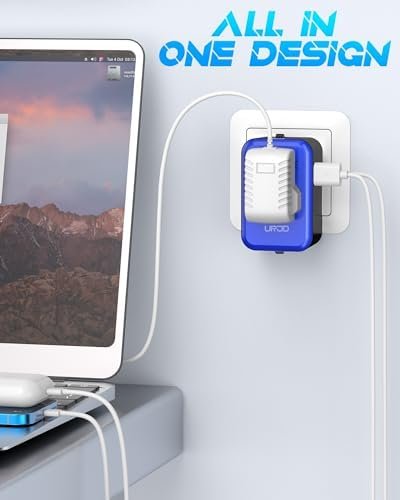Universal Travel Adapter with (Type C+USB) 2 USB Ports & AC Outlet, International Plug Adapter Converter, Type C/A/G/I All in One Wall Charger Worldwide Travel Adaptor for US to EU UK AUS Asia - Image 3
