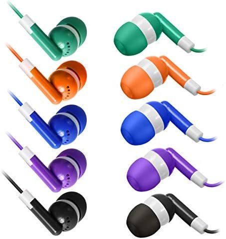 Bulk Earbuds Headphones 100 Pack Earphones Wholesale Classroom Ear Buds Kids Bulk Headphones Mixed 5 Assorted Colors Earbuds for Schools, Libraries, Hospitals (Mixed-Color) - Image 4