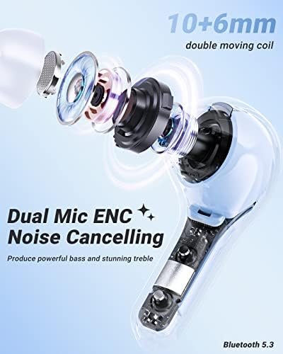 ACEFAST Wireless Earphones Bluetooth 5.3 Headphones LED Power Display Mini Crystal in-Ear Earbuds with Wireless Charging Case Touch Control Built-in Mic Headphone for Sports Waterproof Earphone - Image 2