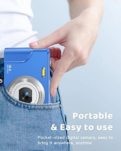 Digital Camera, Lecran FHD 1080P 36.0 Mega Pixels Vlogging Camera with 16X Digital Zoom, LCD Screen, Compact Portable Mini Cameras for Students, Teens, Kids (Blue) - Image 5