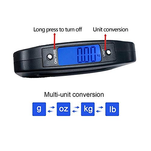 Digital Hanging Luggage Scale,Portable Handheld Baggage Suitcase Electronic Scale for Travel Household Fishing and Gift 110lb Black - Image 8