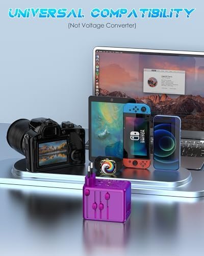 Universal Travel Adapter Offers 5.8A 3X 3.0A USB-C Ports, 2X 2.4A USB-A Ports and Multi AC Outlet, All-in-One International Power Plug Adaptor Worldwide Charger for EU US UK AU 200+ Countries - Image 7