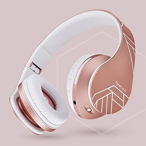 PowerLocus Bluetooth Over-Ear Headphones, Wireless Stereo Foldable Headphones Wireless and Wired Headsets with Built-in Mic, Micro SD/TF, FM for iPhone/Samsung/iPad/PC (Rose Gold) - Image 9