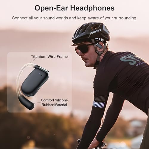 Ear Buds Wireless Earbuds 80Hrs Playtime Open Ear Bluetooth Headphones with Earhook Over Ear Electroplated Earphones with Zipper & Lanyard Case Design Stereo Sound with 16.2mm Drivers for Sport Black - Image 6
