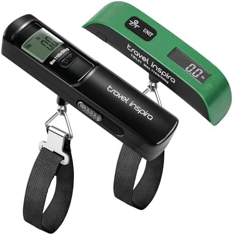 travel inspira Luggage Scale, Travel Essentials, Portable Digital Hanging Baggage Scale for Travel, Suitcase Weight Scale