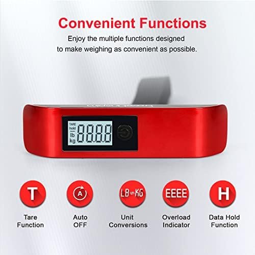 travel inspira Luggage Scale, Travel Essentials, Portable Digital Hanging Baggage Scale for Travel, Suitcase Weight Scale - Image 3