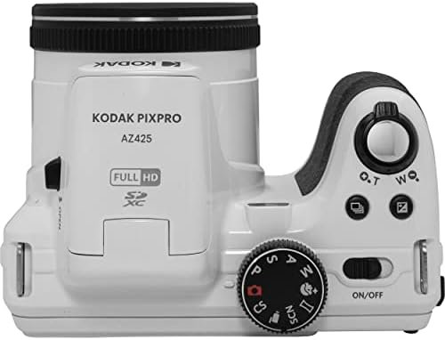Kodak PIXPRO AZ425 20MP Digital Camera 42X Optical Zoom 24mm Wide Angle Lens 1080P Full HD Video Optical Image Stabilization 3" LCD Vlogging Camera (White) + 64GB Card + Case + Tripod + Bundle - Image 3