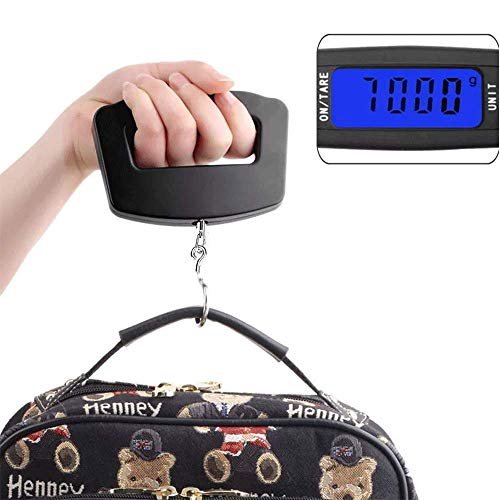 Digital Hanging Luggage Scale,Portable Handheld Baggage Suitcase Electronic Scale for Travel Household Fishing and Gift 110lb Black - Image 3