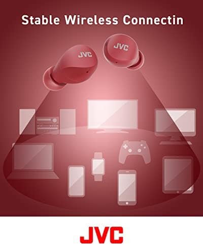 JVC Compact and Lightweight Gumy Mini True Wireless Earbuds Headphones, Long Battery Life (up to 23 Hours), Sound with Neodymium Magnet Driver, Water Resistance (IPX4) - HAA6TR (Red) - Image 3