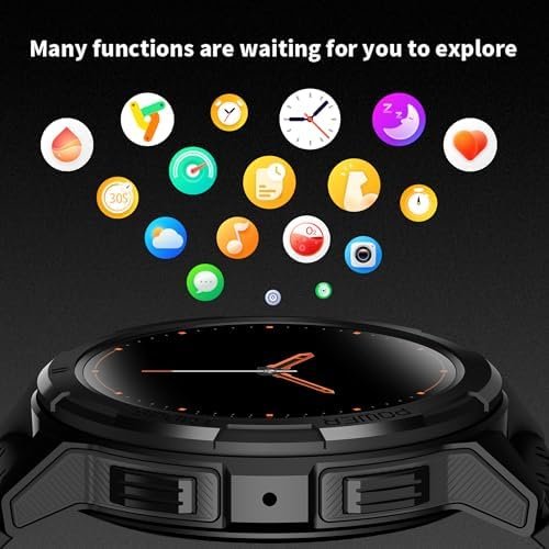 Smart Watches for Men, 1.43" HD AMOLED, 10M Waterproof, Rugged Military (Answer/Calls/Dial) Fitness Tracker, Extra-Long Battery Life, AI Assistant/Sleep Monitor, 100+ Sport Modes, Black - Image 8
