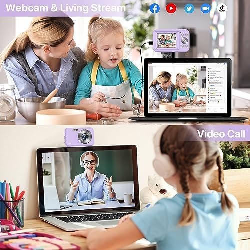 Digital Camera 1080P Kids Camera with 16X Zoom - 44MP Anti Shake Point and Shoot Digital Cameras for Photography | Compact Small Camera for Kids Girls Boys Teens Beginners (SD Card Not Include) - Image 5