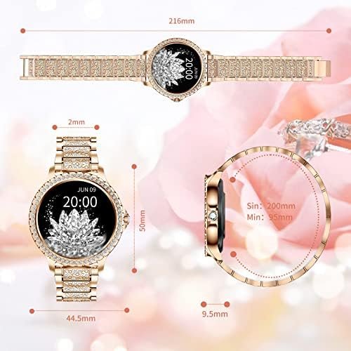 Smart Watch for Women with Diamonds (Answer/Make Call),1.32''Full Touch Screen Smartwatch for Android Phones,Fitness Tracker with Heart Rate/Blood Oxygen/Sleep Monitor,AI Voice with 3 Bling Straps - Image 8