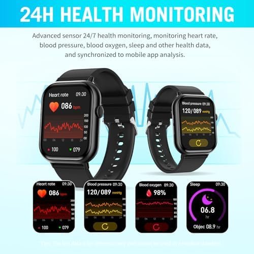 Smart Watch, 2.01" Full Touch Screen Smart Watch for Android & iOS Phones with Heart Rate & Blood Oxygen Monitor, 100+ Sport Modes,Voice Assistant, Fitness Smart Watch for Women Men - Image 4