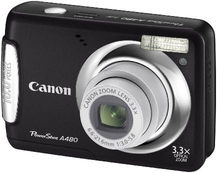 Canon PowerShot A480 10 MP Digital Camera with 3.3x Optical Zoom and 2.5-inch LCD (Black) (Renewed)