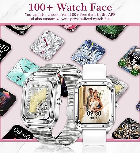 Smart Watch for Women(Call Answer/Dial), 1.6'' Touch Screen Smartwatch for Android iPhone Compatible, Waterproof Fitness Tracker with Heart Rate Sleep Monitor 19 Sports Modes AI Voice, SILVER - Image 3