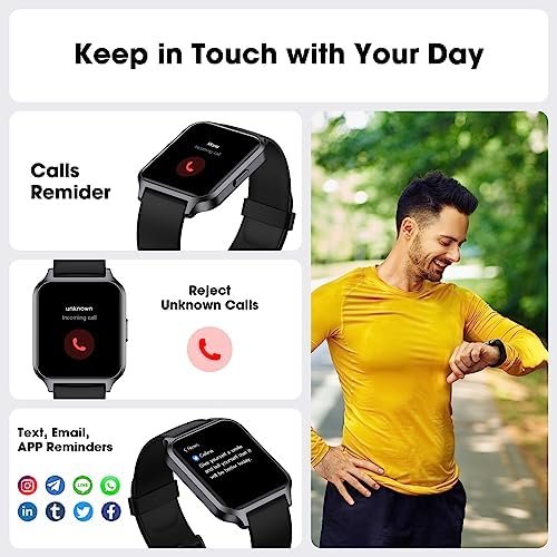 Smart Watch, 42mm Full Touchscreen Fitness Watch, Fitness Tracker with Heart Rate Monitor & SpO2, Step Counter, IP68 Waterproof Pedometer Watch for Women Men - Image 3