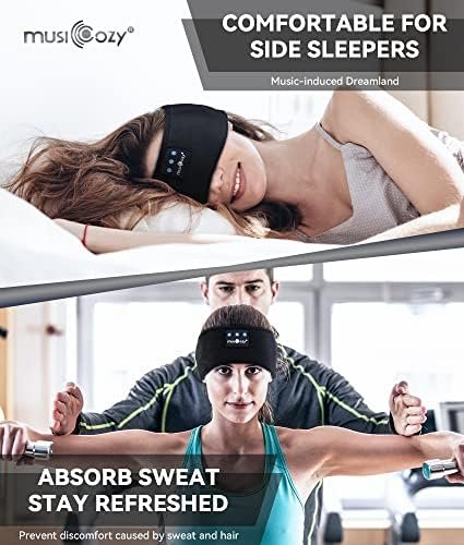MUSICOZY Sleep Headphones Bluetooth 5.2 Headband, Sports Wireless Earphones Sweat Resistant Earbuds with Ultra-Thin HD Stereo Speaker for Workout Running Cool Gadgets Unique Gifts - Image 2