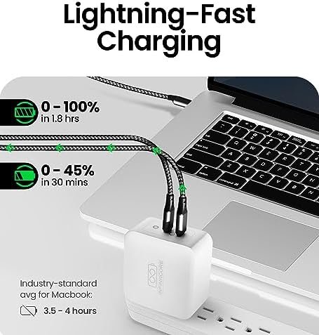 InfinaCore PowerPlug+ Advanced Wall Adapter - Rapid-Charging GaN II Technology, Dual USB-C Ports, 100W Max Output - Compact Design and Universal Compatibility - Image 4