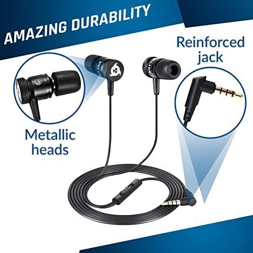KLIM Fusion Earbuds with Microphone + Long-Lasting Wired Ear Buds + 5 Years Warranty - Innovative: in-Ear with Memory Foam + Earphones with Mic and 3.5 mm Jack - New Version 2024 - Black - Image 3