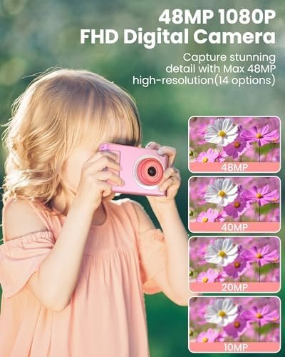 Digital Camera, FHD 1080P 48MP Camera with 8X Zoom and Dual Camera, Compact Kids Camera with 32GB TF Card, Christmas Birthday Toy Gifts for Beginner, Student, Children, Teen, Boys and Girls - Image 2