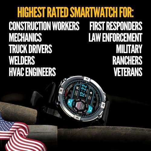 CARBINOX X-Ranger Smart Watch (Answer/Make Calls), Rugged Fitness Tracker IP69K Waterproof, Compatible with Android and iOS, 14 Days of Battery Military Durable, AMOLED Screen - Image 3