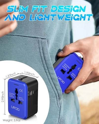 Universal Travel Adapter with (Type C+USB) 2 USB Ports & AC Outlet, International Plug Adapter Converter, Type C/A/G/I All in One Wall Charger Worldwide Travel Adaptor for US to EU UK AUS Asia - Image 5