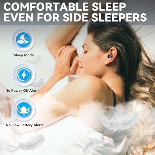 Sleep Headphones, Sleep Earbuds for Side Sleepers, Wireless Earbuds Comfortable Noise Blocking, LED Power Display, Music Sleep Dual Mode, Invisible Earbuds for Sleeping, Working, Hiking, Black - Image 2