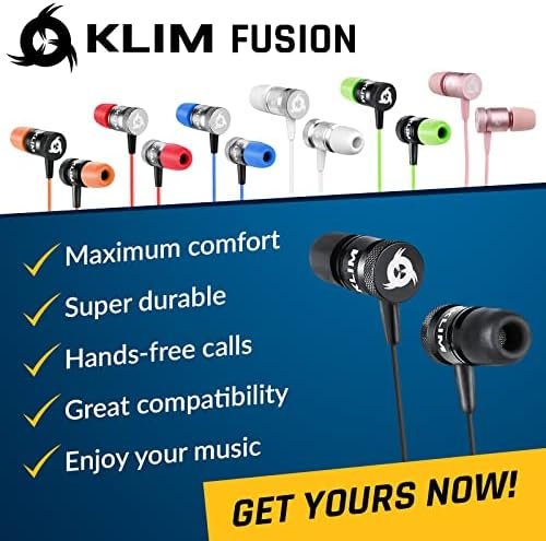 KLIM Fusion Earbuds with Microphone + Long-Lasting Wired Ear Buds + 5 Years Warranty - Innovative: in-Ear with Memory Foam + Earphones with Mic and 3.5 mm Jack - New Version 2024 - Black - Image 7