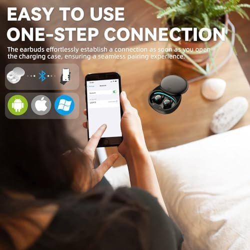 Sleep Headphones, Sleep Earbuds for Side Sleepers, Wireless Earbuds Comfortable Noise Blocking, LED Power Display, Music Sleep Dual Mode, Invisible Earbuds for Sleeping, Working, Hiking, Black - Image 6