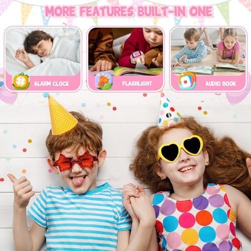 DERUI Smart Watch for Kids 3-12 Years Boys Girls, 26 Puzzle Games, Smartwatch with Camera, Pedometer, Stopwatch, Video Voice Music Player Calendar Alarm Clock Learn Card for Children Gifts (Pink) - Image 6