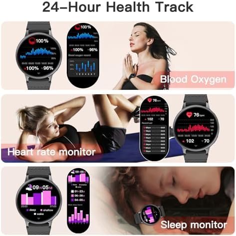 Smart Watch (Answer/Make Call), Smartwatch Fitness Tracker for Android and iOS Phones with Heart Rate Sleep Tracking, Multi Sport Modes, Blood Oxygen, Ai Voice Control,Fitness Watch for Women Men - Image 3
